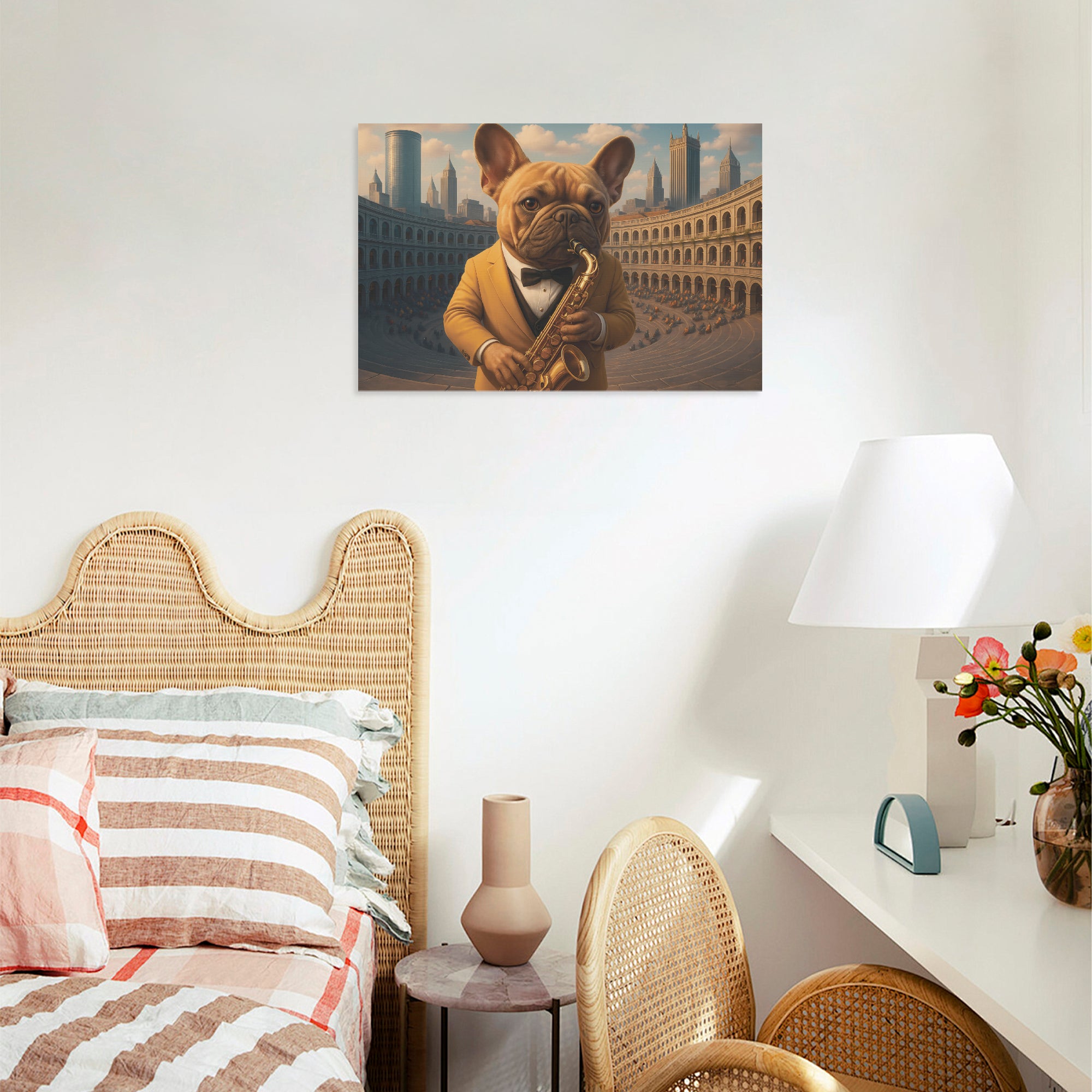 Frenchie-Fan Hedwig - Adorable Frenchie Canvas Wall Art for Pet Premium