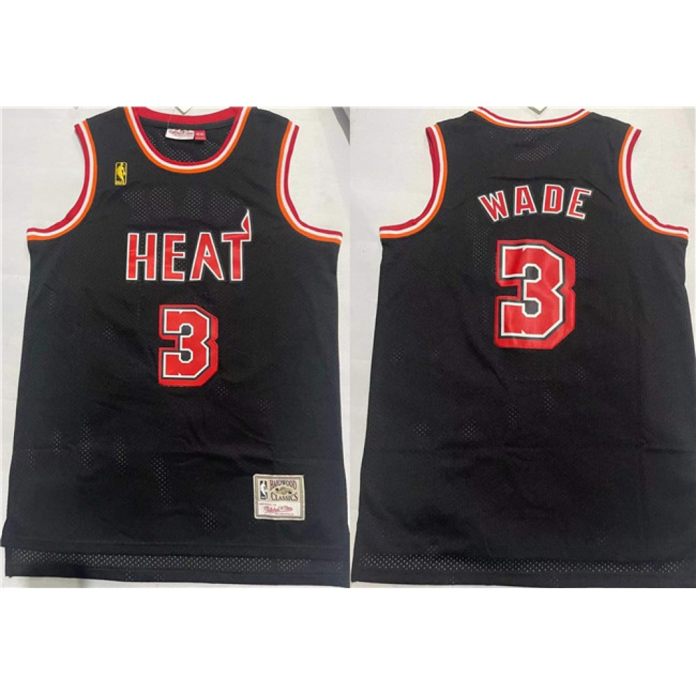 Collector's Item Retro Men's Heat #3 Dwyane Black Basketball Jersey