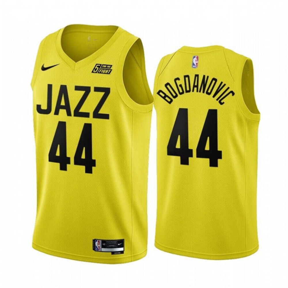Collector's Item Official Men's UTA #44 Bojan Yellow Basketball Jersey