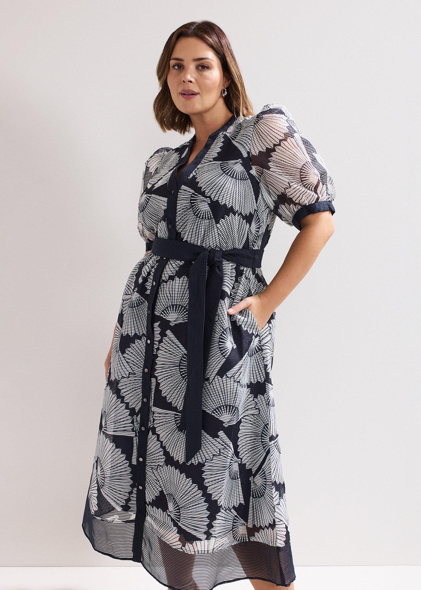 Skylar Navy Print Midi Dress