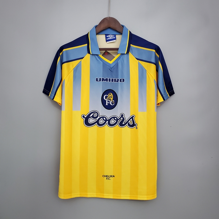 95-97 CHELSEA RETRO AWAY YELLOW SOCCER SHIRT JERSEY - Official