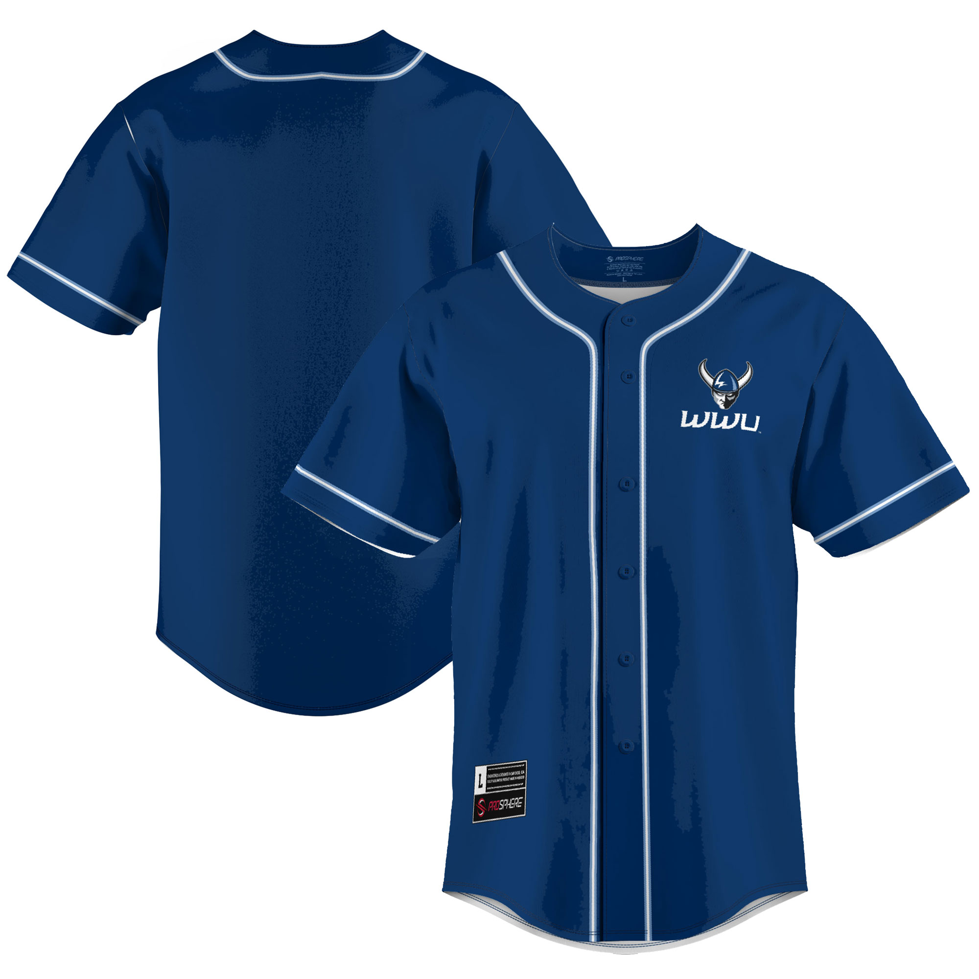 [SJH] Youth Western Washington Vikings GameDay Greats Lightweight Baseball Jersey - Blue