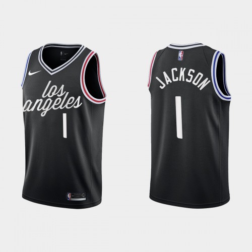 Los Angeles Los Angeles Clippers #1 Reggie Jackson Mens Nike Black 2022-23 NBA Jersey ¨C City Edition Mens
