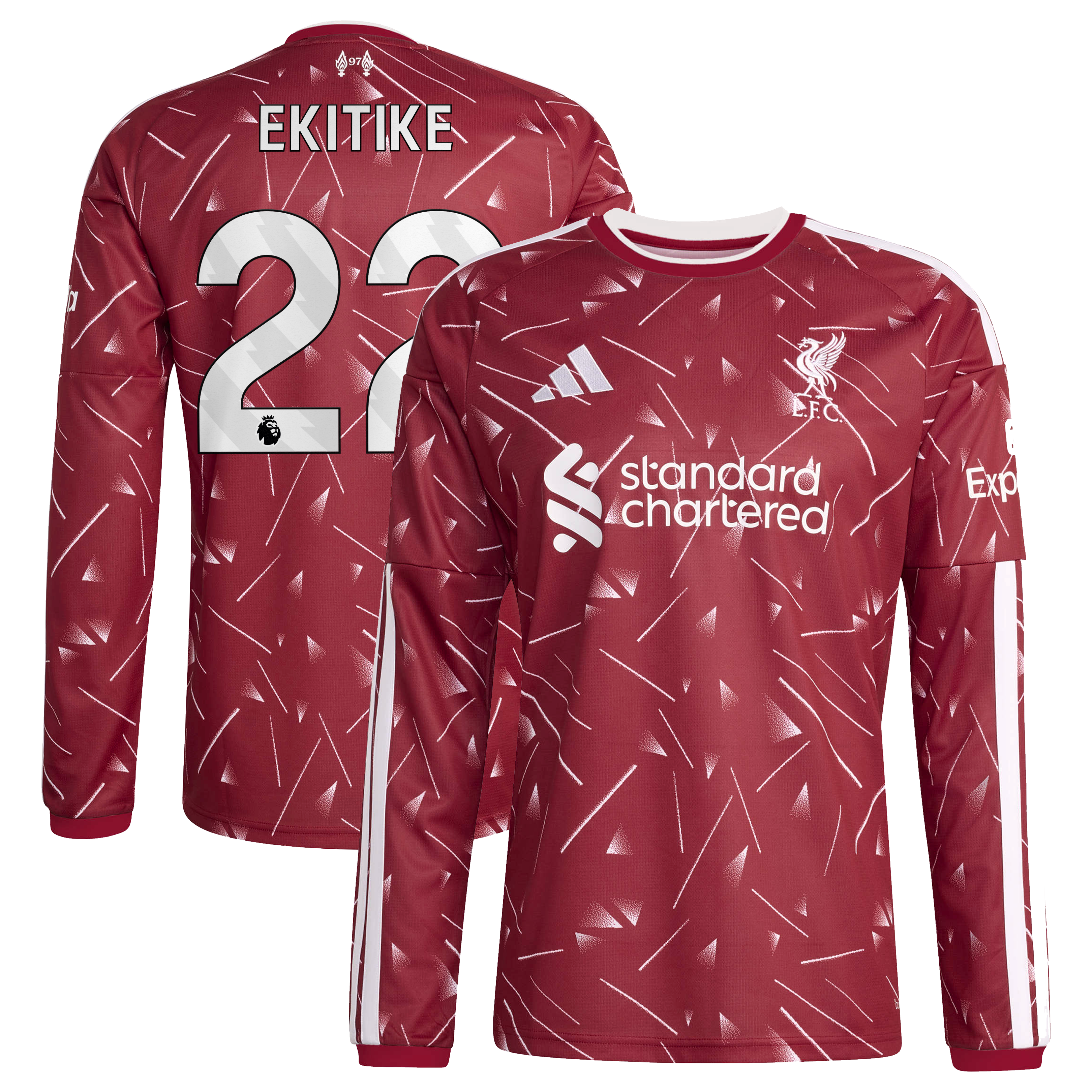 [SJH] Hugo Ekitike Liverpool 2026/27 Home Replica Long Sleeve Jersey - Red