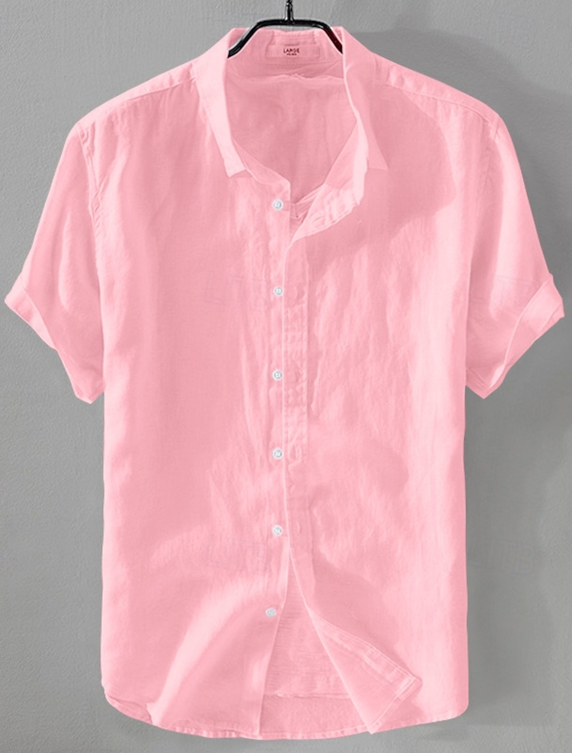 Men's Linen Shirt Minimalist Aloha Shirt Casual Shirt Cotton Linen Shirt Button Up Shirt Coconut Tree Vacation Street Black White Pink Dark Navy Short Sleeve Lapel Summer Clothing Apparel Button-Down