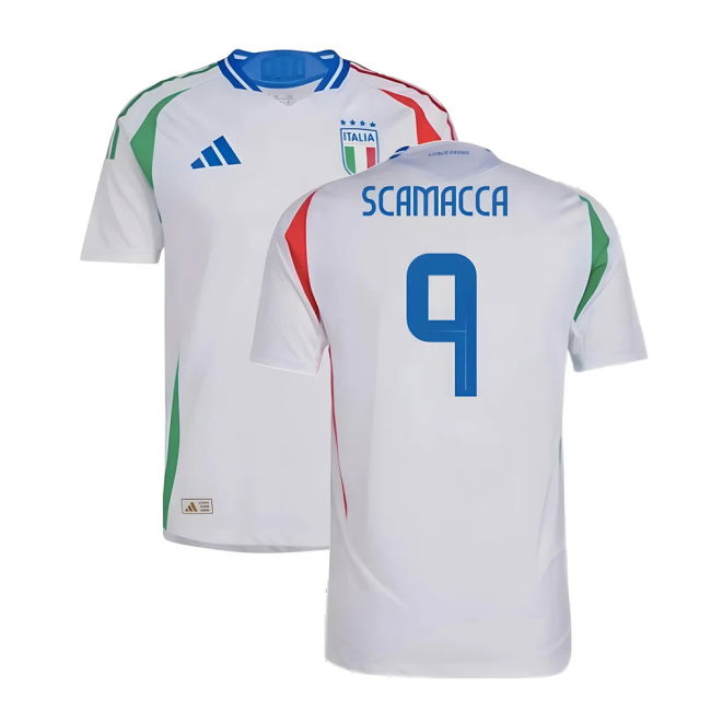 Italy National Team Elite Quality Away Player Jersey (SCAMACCA 9)