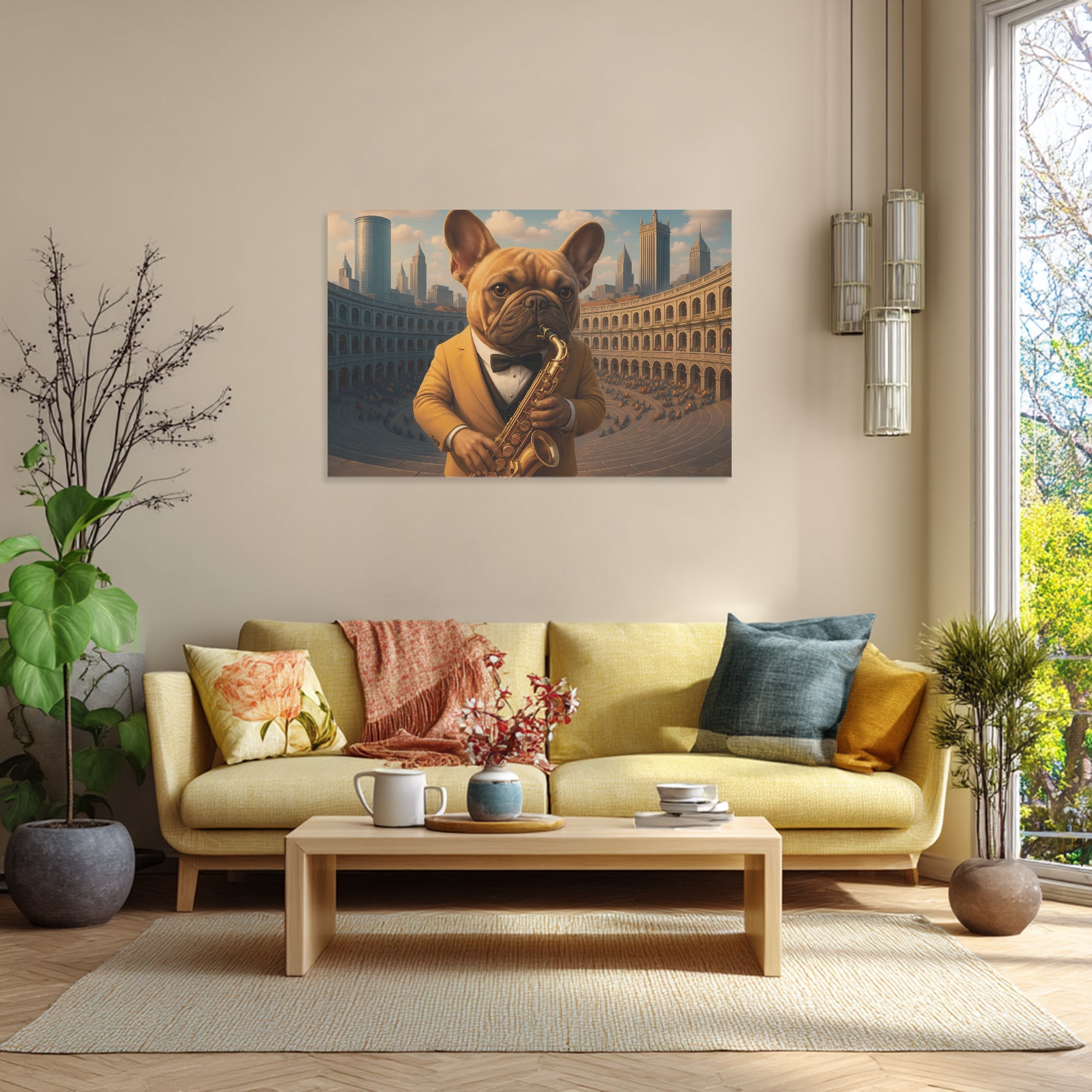 French Bulldog Hedwig Adorable Frenchie Canvas Wall Art Durable Dog Item