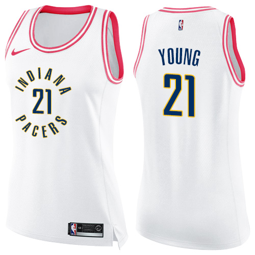 IND Thaddeus Young #21 Premium 2024 Icon NBA Swingman Jersey White