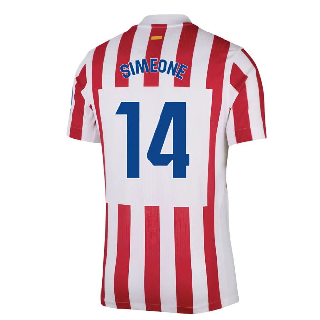 2025-2026 Atletico Madrid Authentic Home Shirt for (Unisex