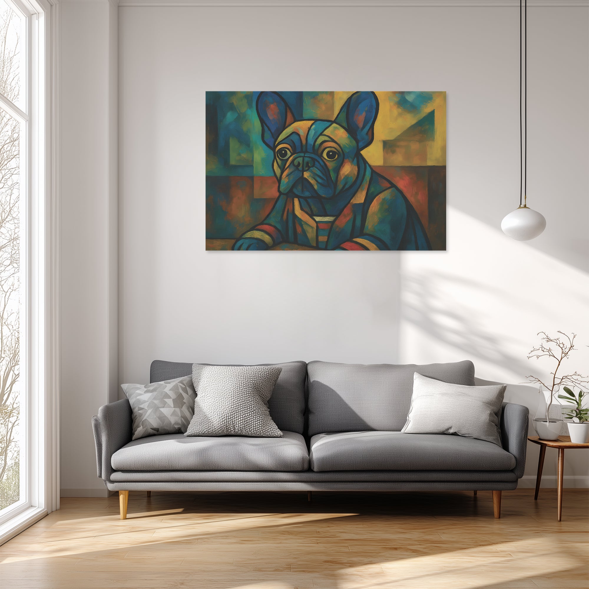 French Bulldog Jane Adorable Frenchie Canvas Wall Art Durable Dog Item
