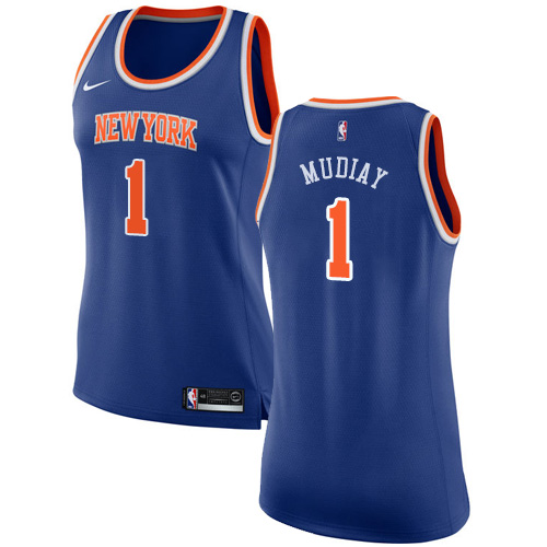 Knicks #1 Emmanuel Mudiay Authentic 2024 Icon NBA Jersey - Blue