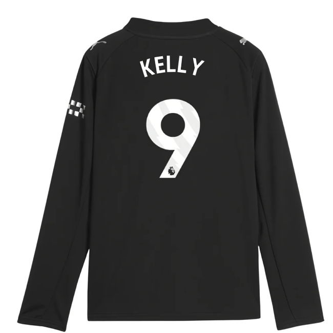 2025-2026 Man City Long Sleeve Away Shirt (Kids) (Kelly 9)