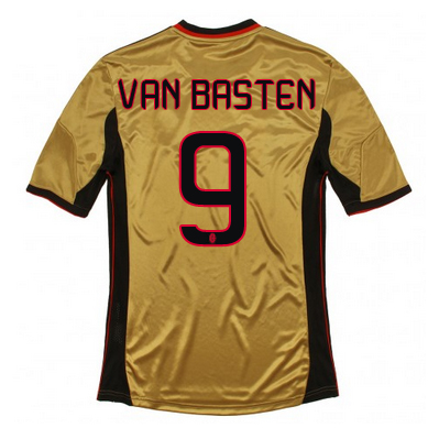 Authentic 1314 AC Milan 9 Van Basten Third Golden Jersey