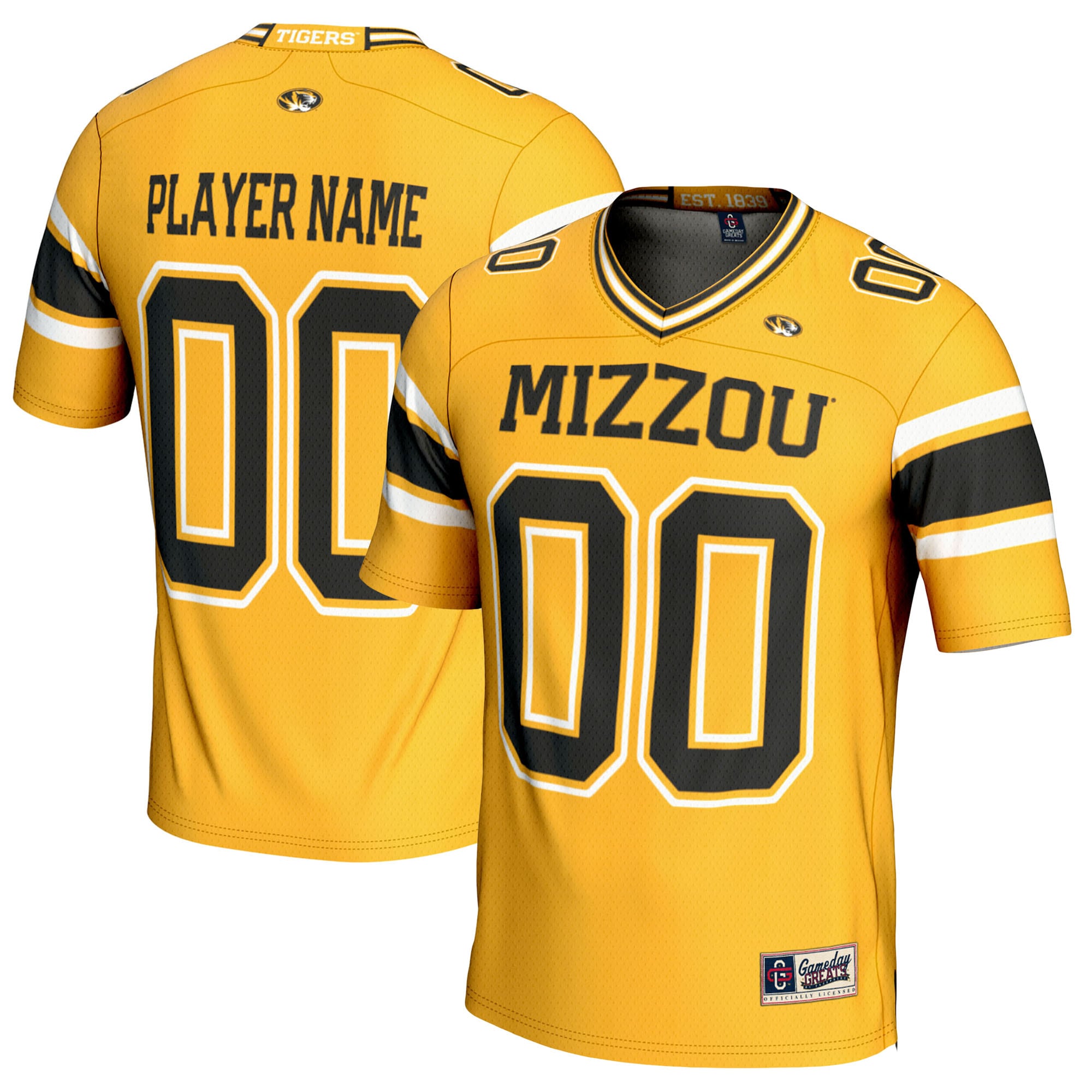 Missouri Tigers GameDay Greats Youth NIL Pick-A-Player 26/27 Football Jersey - Gold
