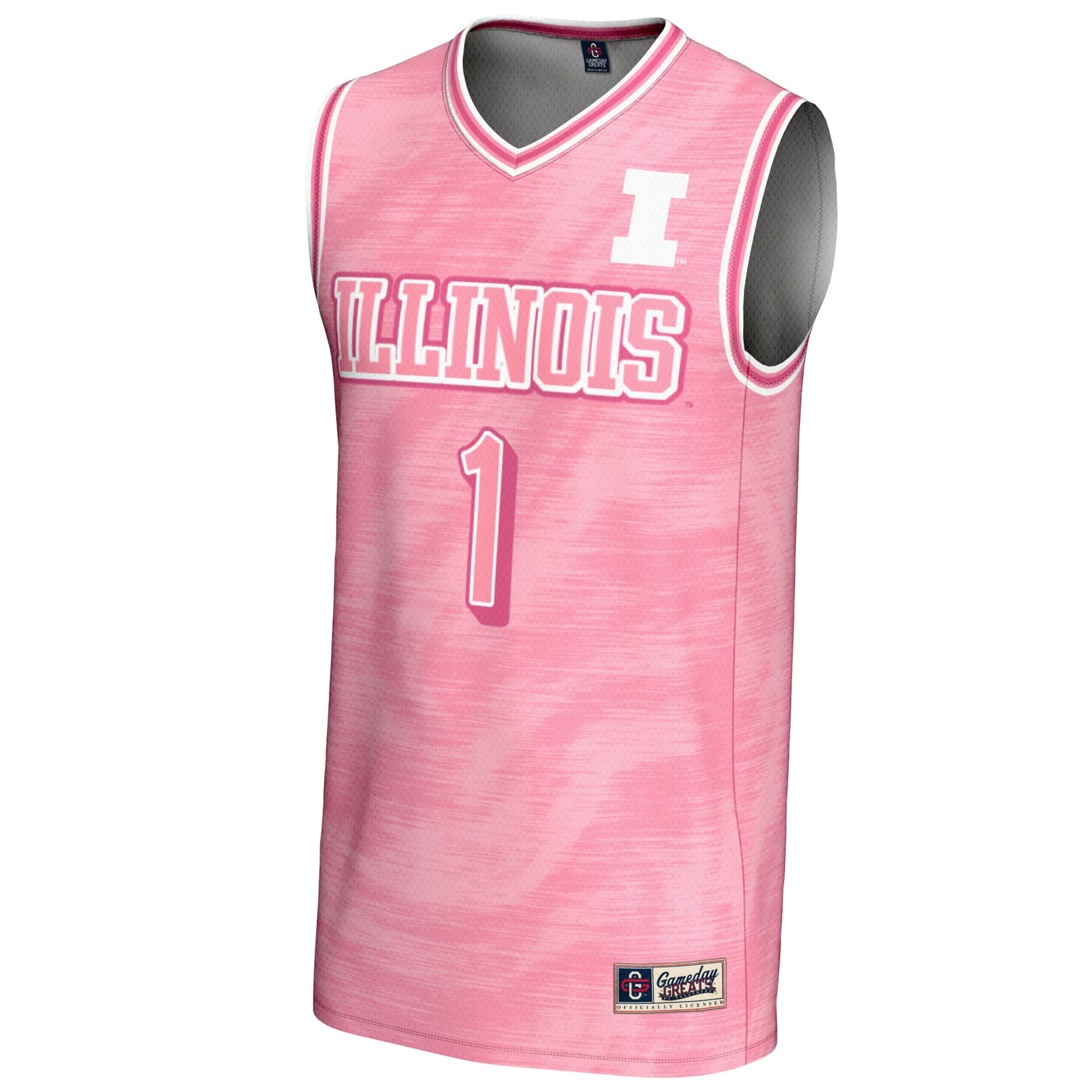 [NJP] Illinois Fighting Illini GameDay Greats Unisex Lightweight Basketball Jersey - Pink