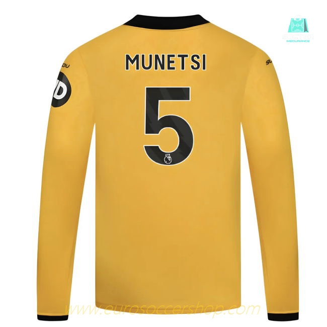 2025-2026 Wolves Long Sleeve Home Shirt - Kids (Munetsi 5)