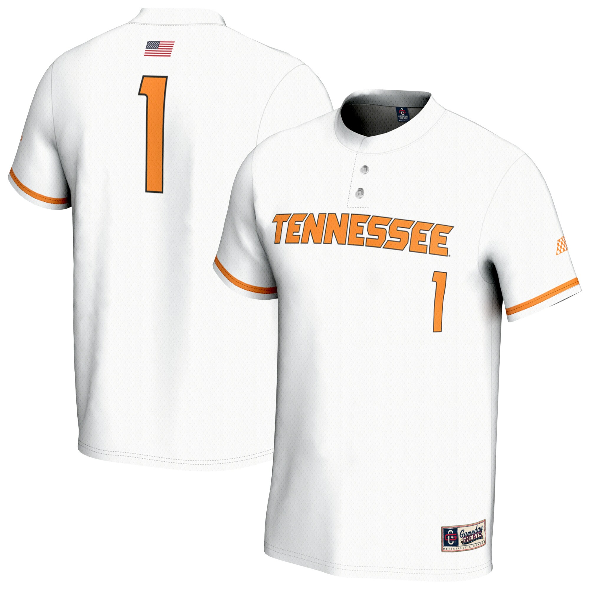 [NJP] Tennessee Volunteers GameDay Greats Youth Lightweight Baseball Fashion Jersey - White