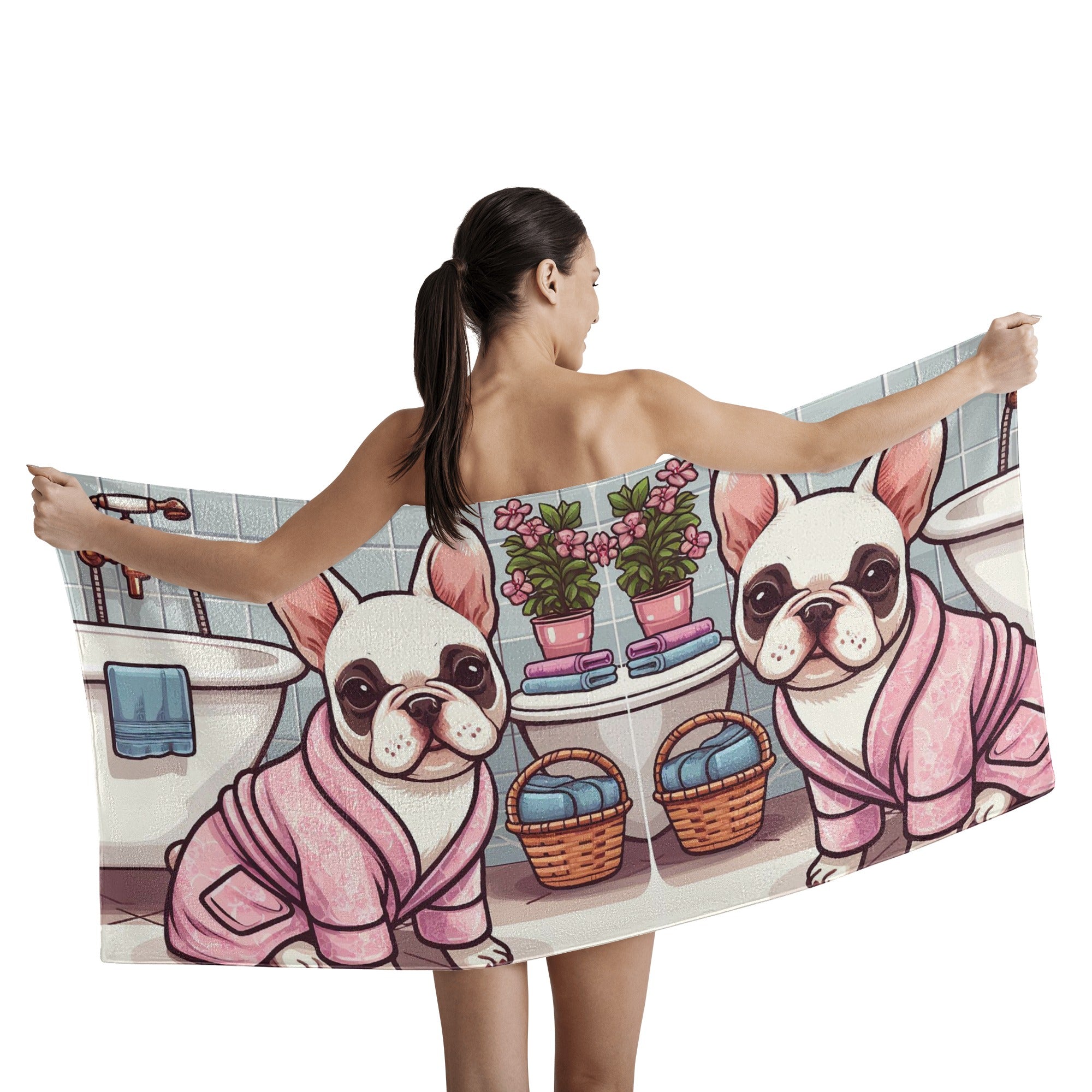 Non-slip Non-slip Roxy - Bulldog Bath Towel Paw Protection