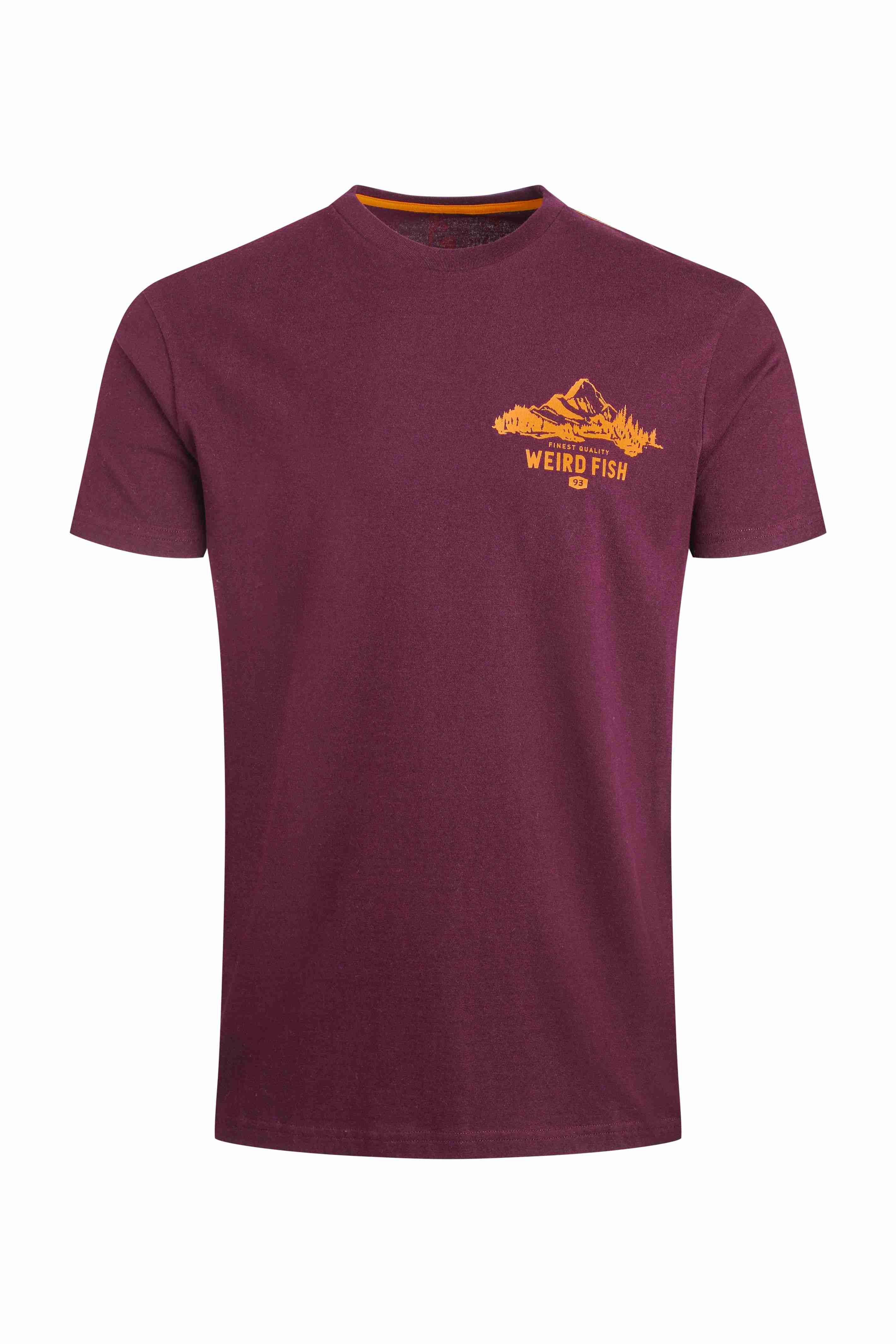 Mountain Valley Back Print Graphic T-Shirt Aubergine