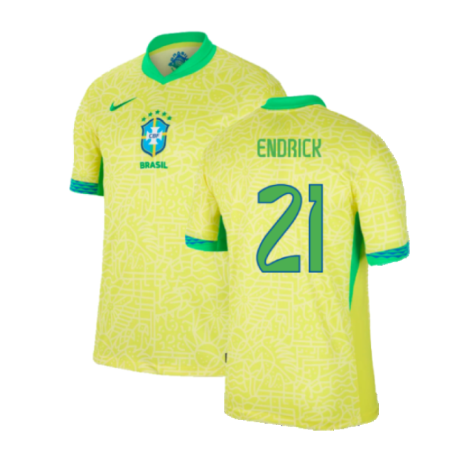 Football 2024-2025 Brazil Home Dri-Fit Adv Match Shirt (Endrick 21)