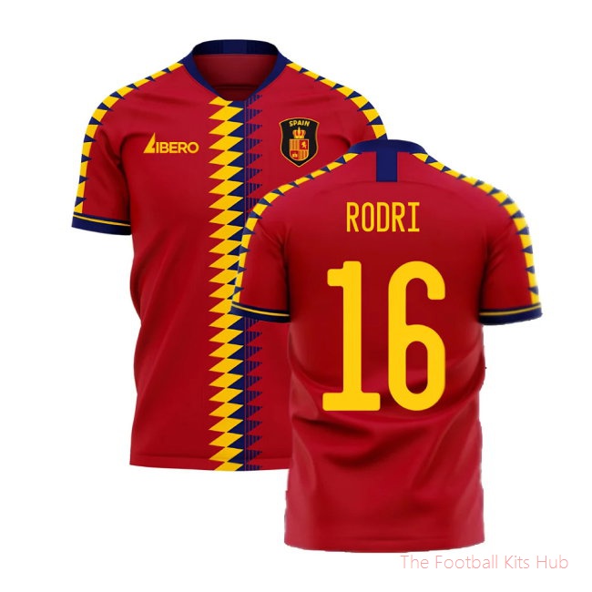 Spain 2025-2026 Home Concept Football Kit (Libero) (RODRI 16)