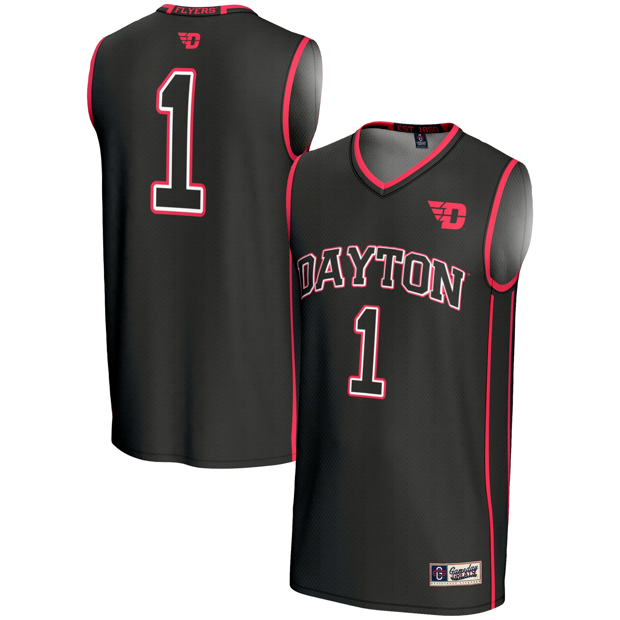 [NJP] Dayton Flyers GameDay Greats Youth Lightweight Basketball Jersey - Black