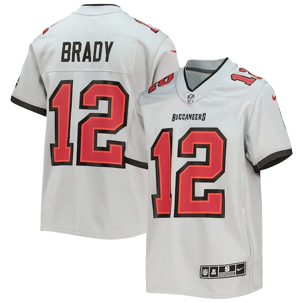 None Tom Brady Game Jersey - Gray | NFL Player Jersey | NFL Football