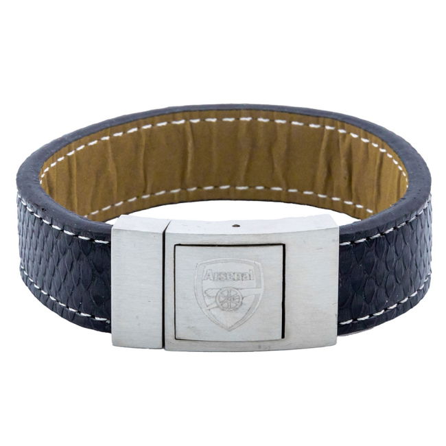 retro Arsenal FC Stitched Leather Bracelet