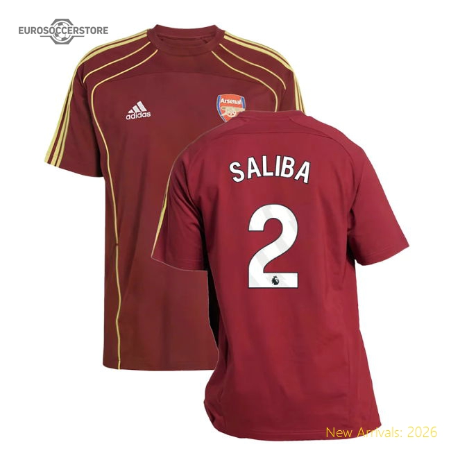 Official 2025-2026 Arsenal Ubp Tee (noble Maroon) (saliba 2)