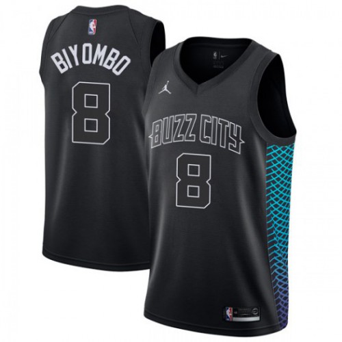 Black Nike Charlotte Hornets #8 Nets Jersey - Breathable Material