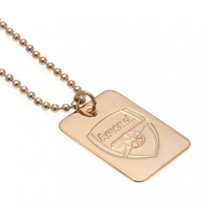 Arsenal FC Gold Plated Dog Tag & Chain (Collector's Item)