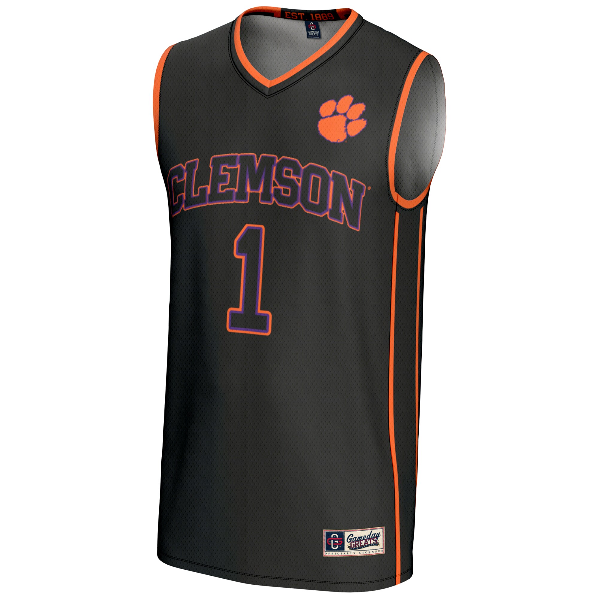 [NJP] Clemson Tigers GameDay Greats Lightweight Basketball Jersey - Black