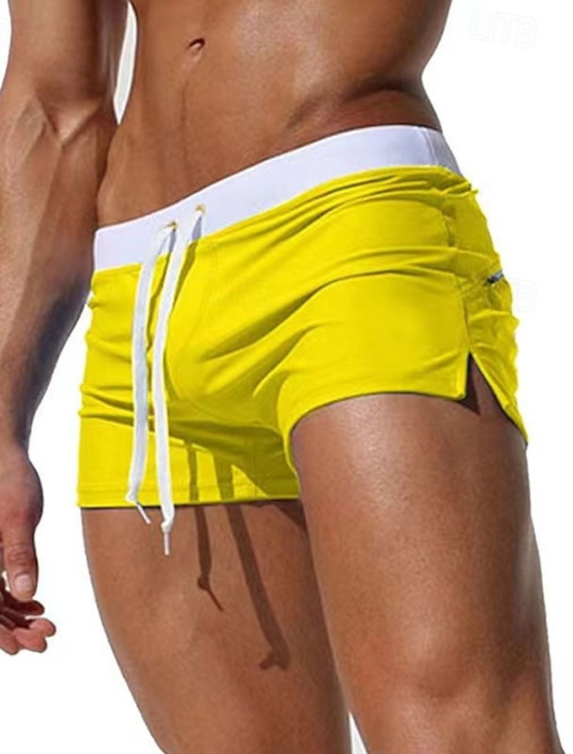 Men's Swim Thong Underwear Swim Briefs Solid Colored Drawstring Stretchy Breathable Bottoms Surfing Bikini Diving Summer