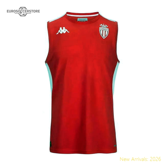 Club Teams,Monaco 2024-2025 As Monaco Sleeveless Soccer Jersey (Red)