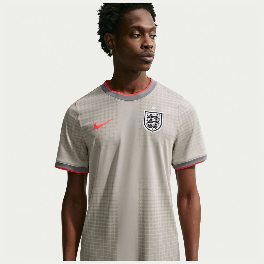 England X2 Training T-Shirt Dri-FIT Academy Pro Pre Match World Cup 2026 - Pewter Grey/Bright Crimson - Elite Match Gear