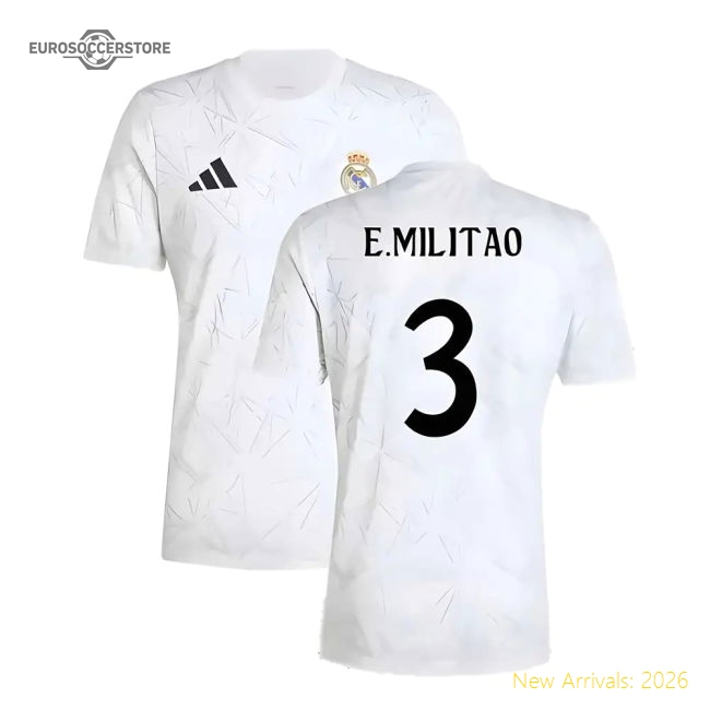Fan-Favorite 2024-2025 Real Madrid Pre-Match Shirt (White) (E.Militao