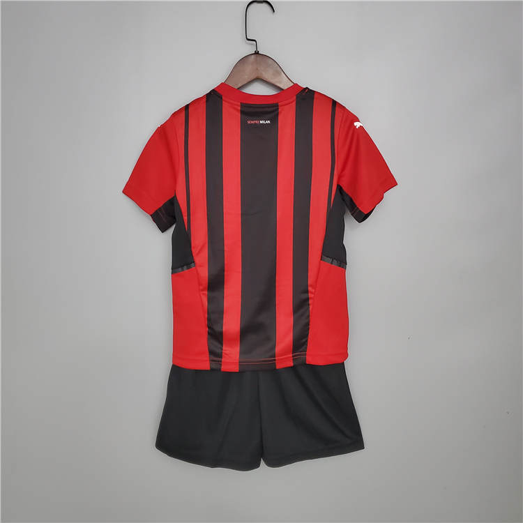 Authentic Kids AC Milan 21-22 Home Red Soccer Suit Football Kit