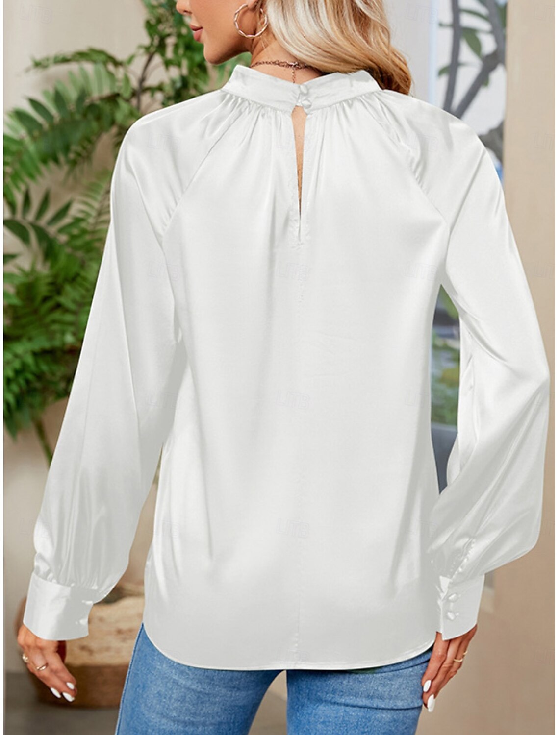 Women's Satin Shirt Blouse Party Work Ladies Stylish Long Sleeve Fall Winter