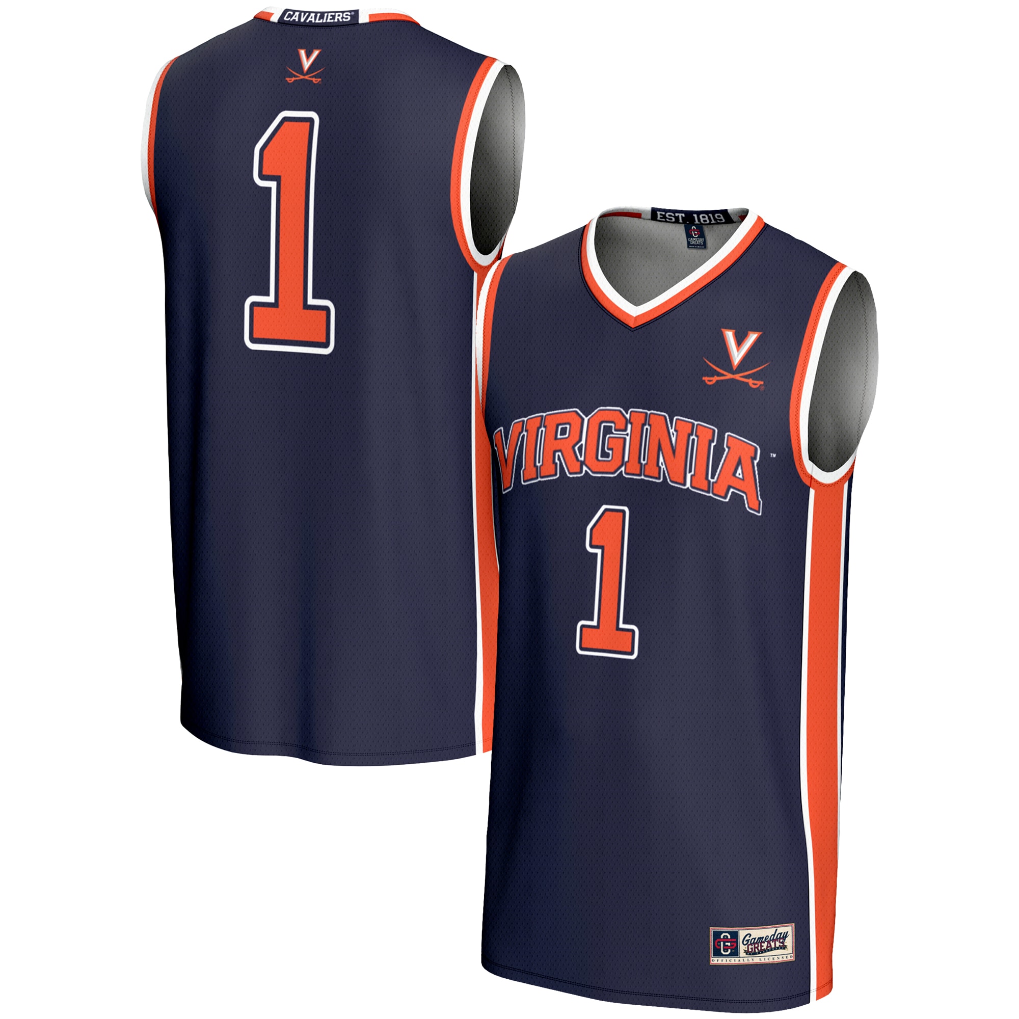 [NJP] Virginia Cavaliers GameDay Greats Unisex Lightweight Basketball Jersey - Navy