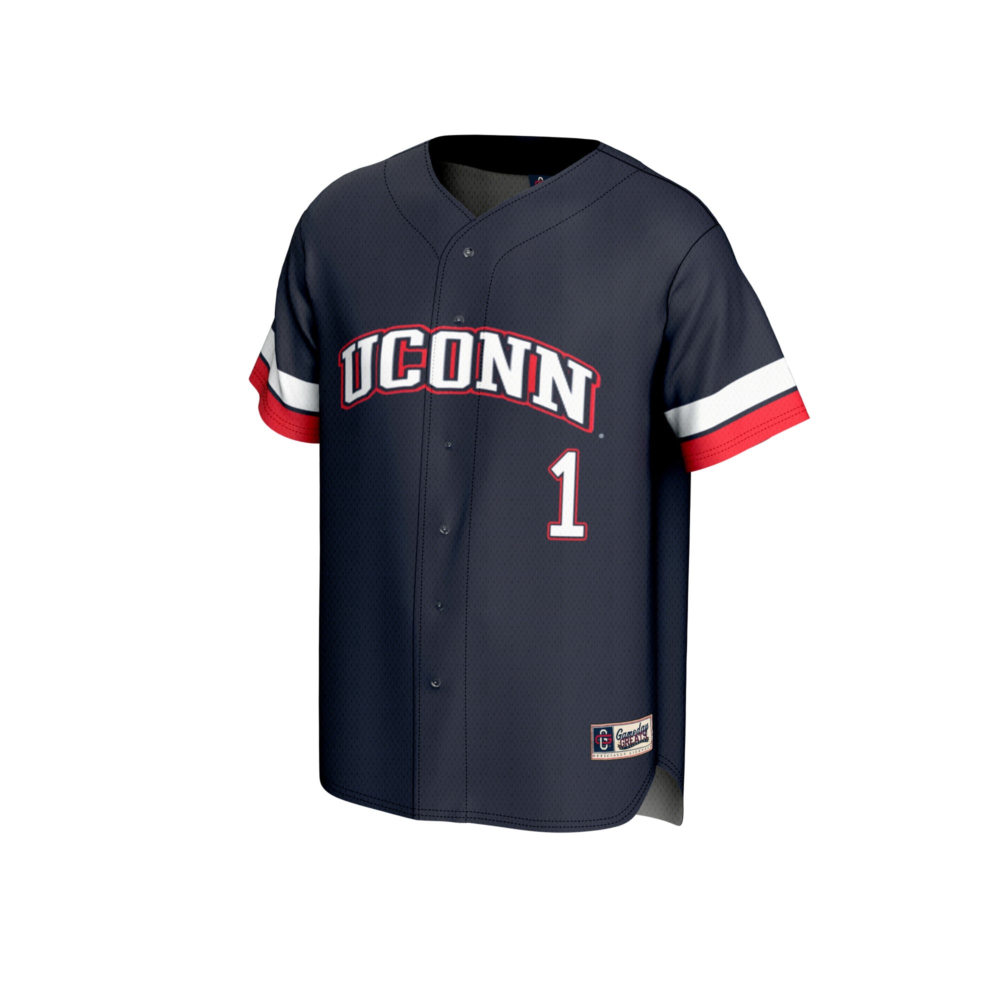 #1 UConn Huskies GameDay Greats Youth Lightweight Collegiate Baseball Fashion Jersey - Navy