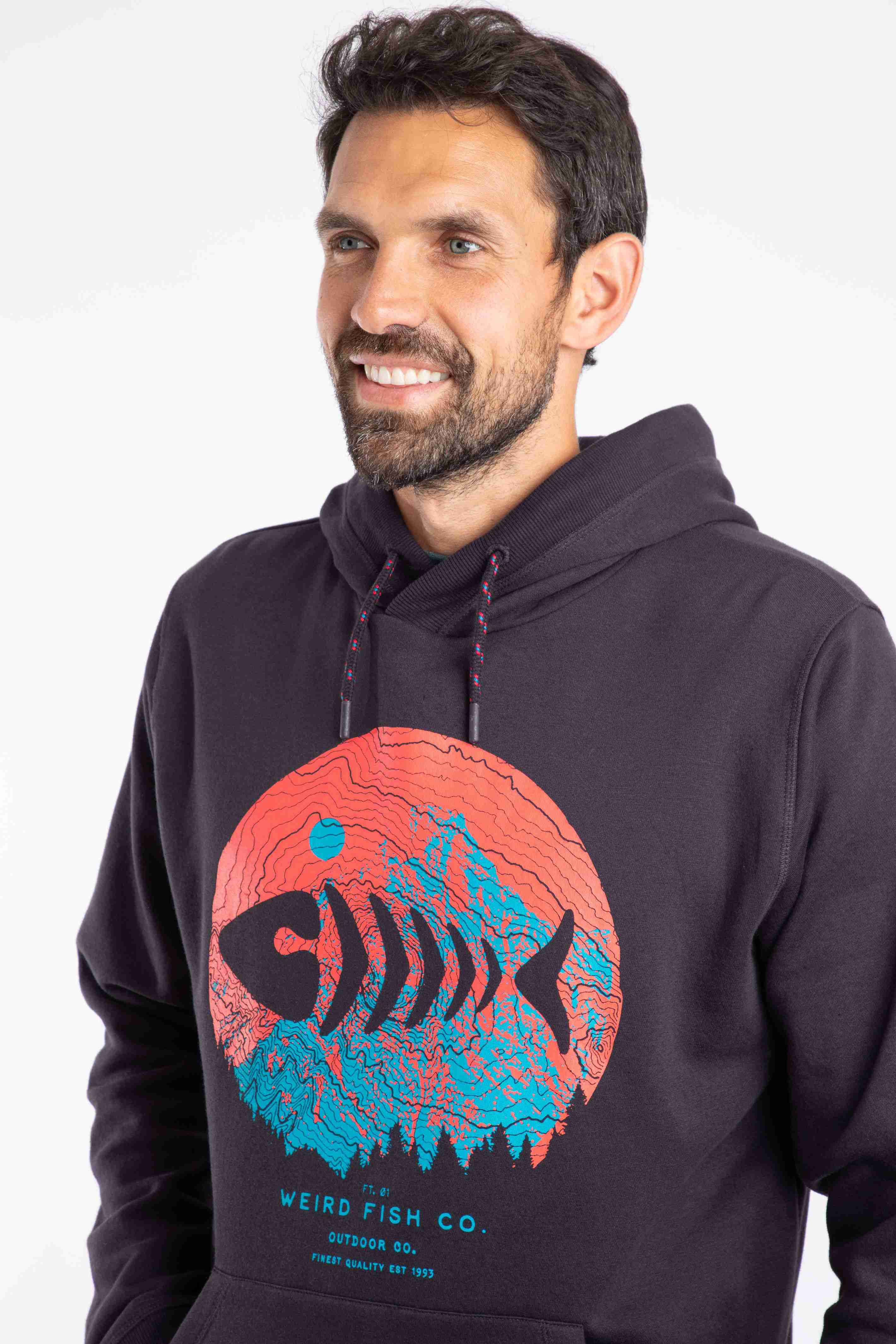 Bryant Front Print Graphic Popover Hoodie Midnight