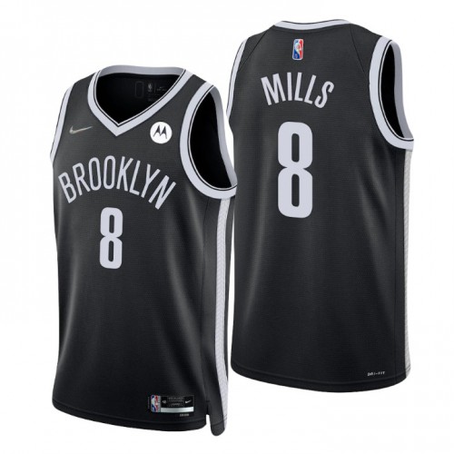 Black Nike Brooklyn Nets #8 Nets Jersey - High-Quality Polyester