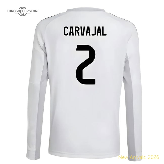 2025-2026 Real Madrid Long Sleeve Home Jersey (kids) (carvajal 2)