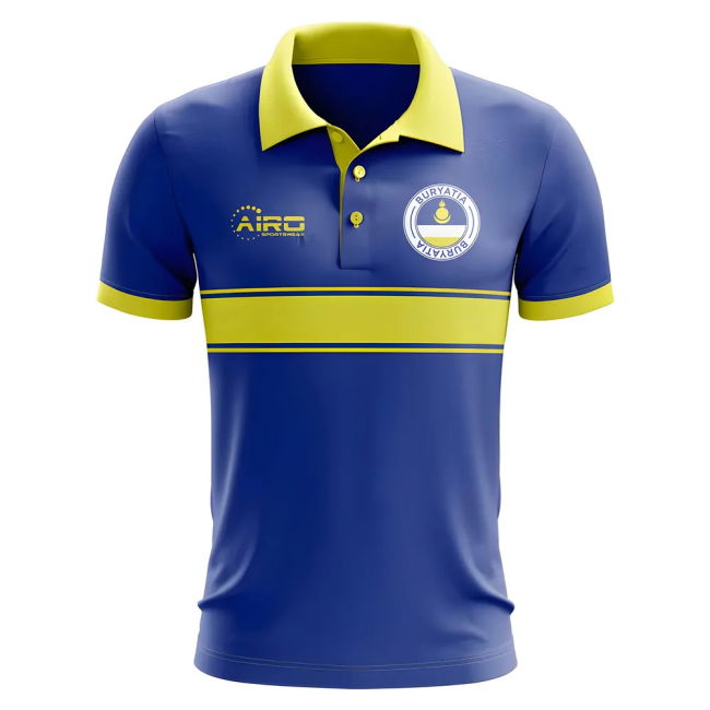 Cup Buryatia Concept Stripe Polo Shirt (Blue) Official National