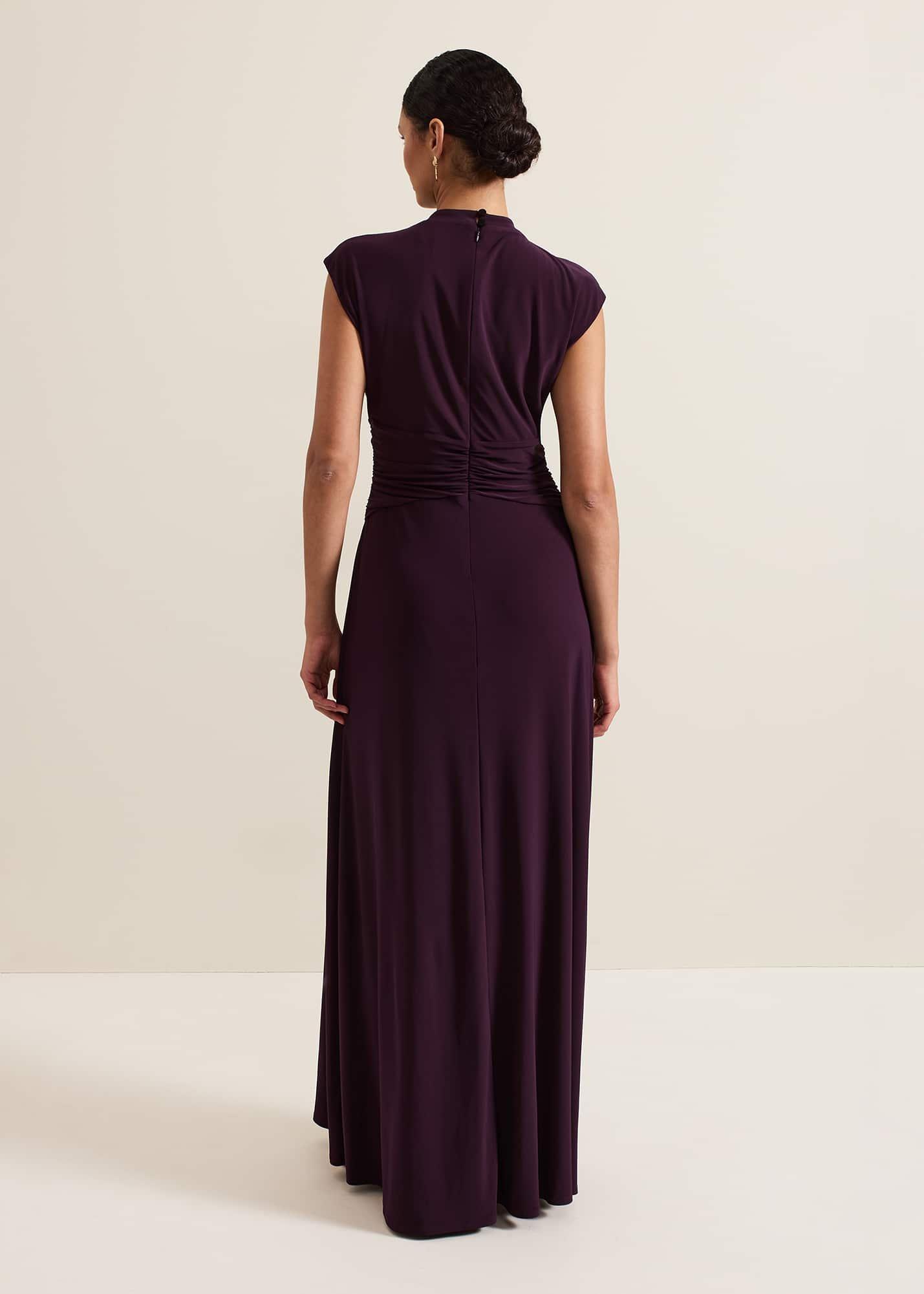 Tolly Burgundy Jersey Maxi Dress