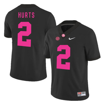 comfortable Men's ALA Tide Jalen Hurts #2 Black 2017 Football Jersey