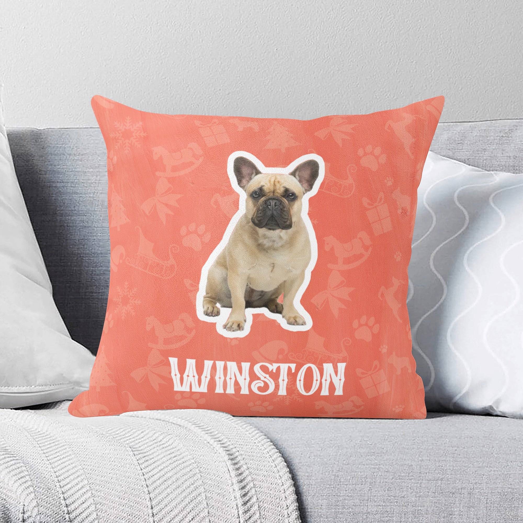 Custom - Vet-recommended Pillow With Frenchie Photo Paw Protection