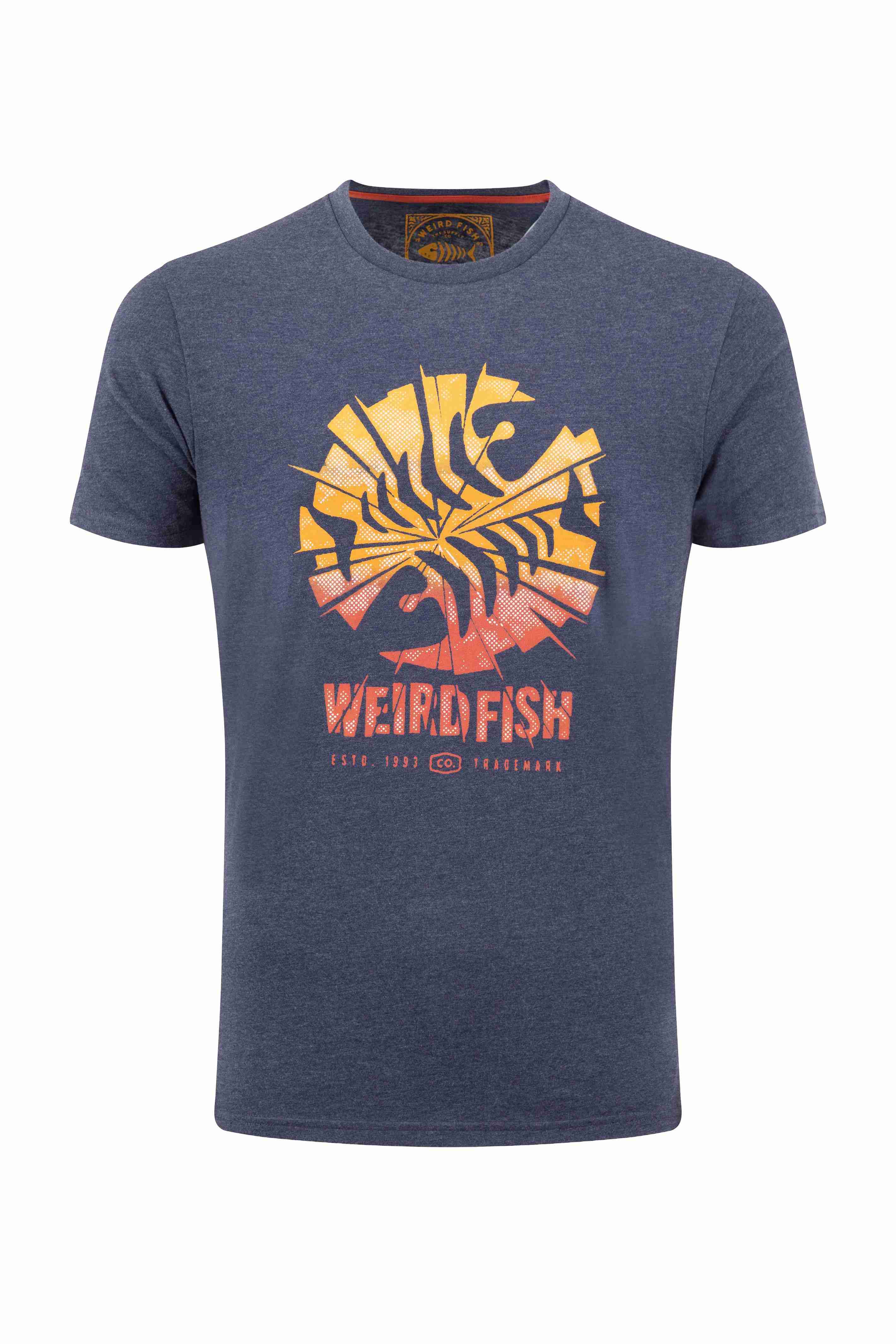 Shatter Front Print Graphic T-Shirt Dark Blue