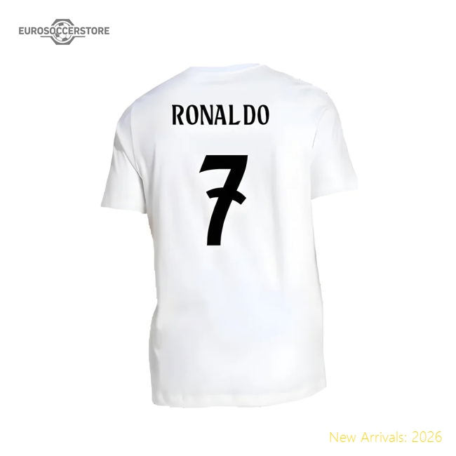 Best-Selling 2024-2025 Real Madrid Dna Graphic Tee (White) (Ronaldo 7)