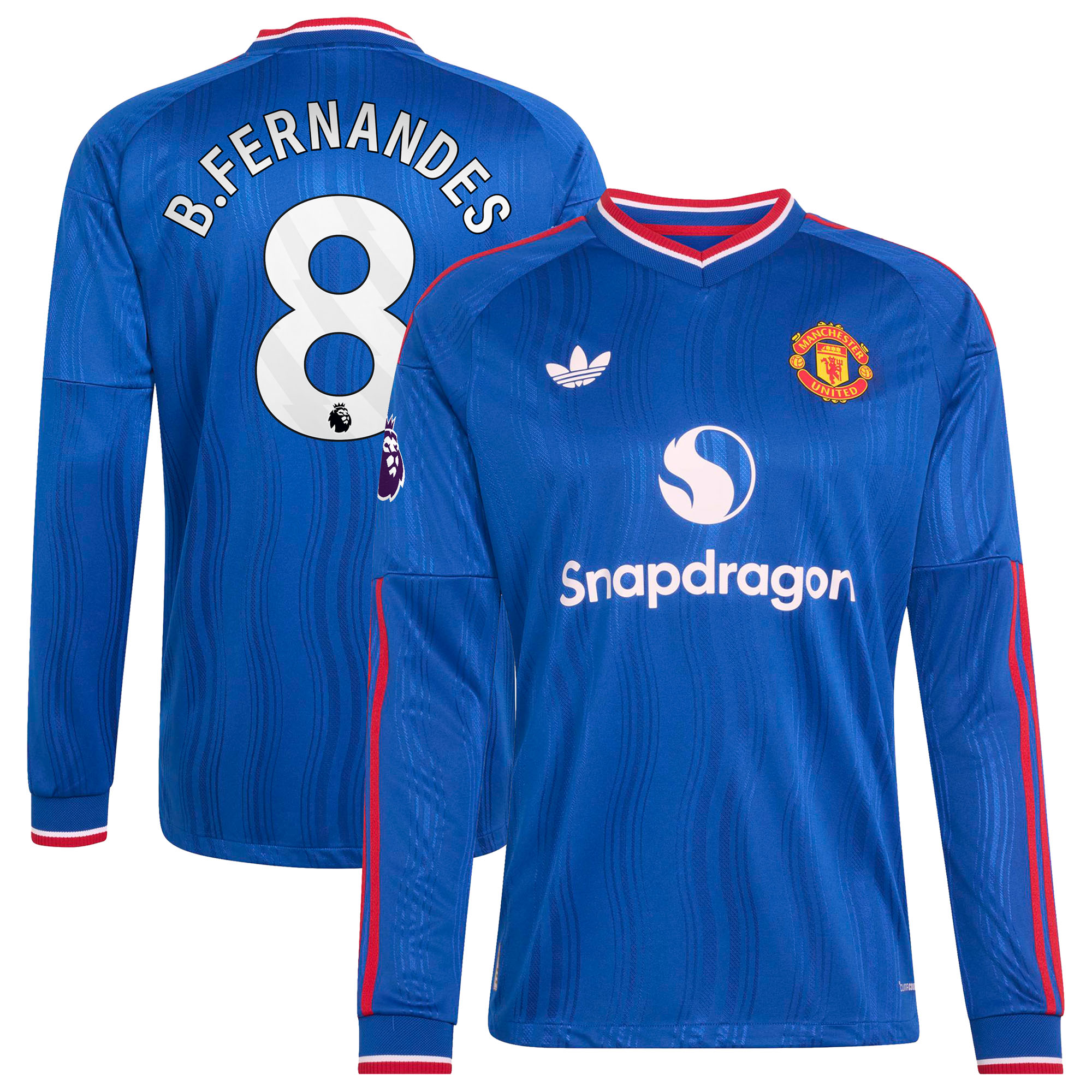 [SJH] Bruno Fernandes Manchester United 2026/27 Away On-Field Authentic Long Sleeve Jersey - Royal